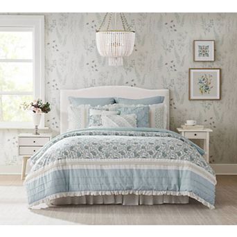Madison Park Vanessa 9 pc Cotton Comforter Set with Throw Pillows