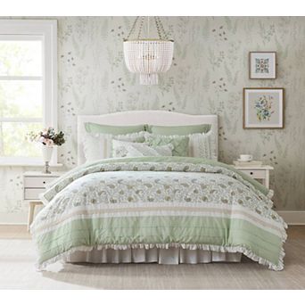 Madison Park Vanessa 9 pc Cotton Comforter Set with Throw Pillows