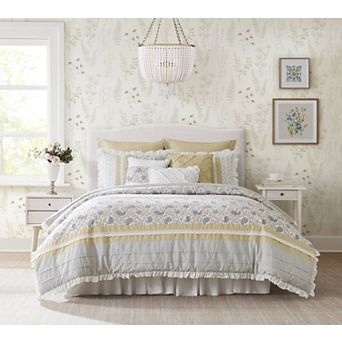 Madison Park Vanessa 9 pc Cotton Comforter Set with Throw Pillows