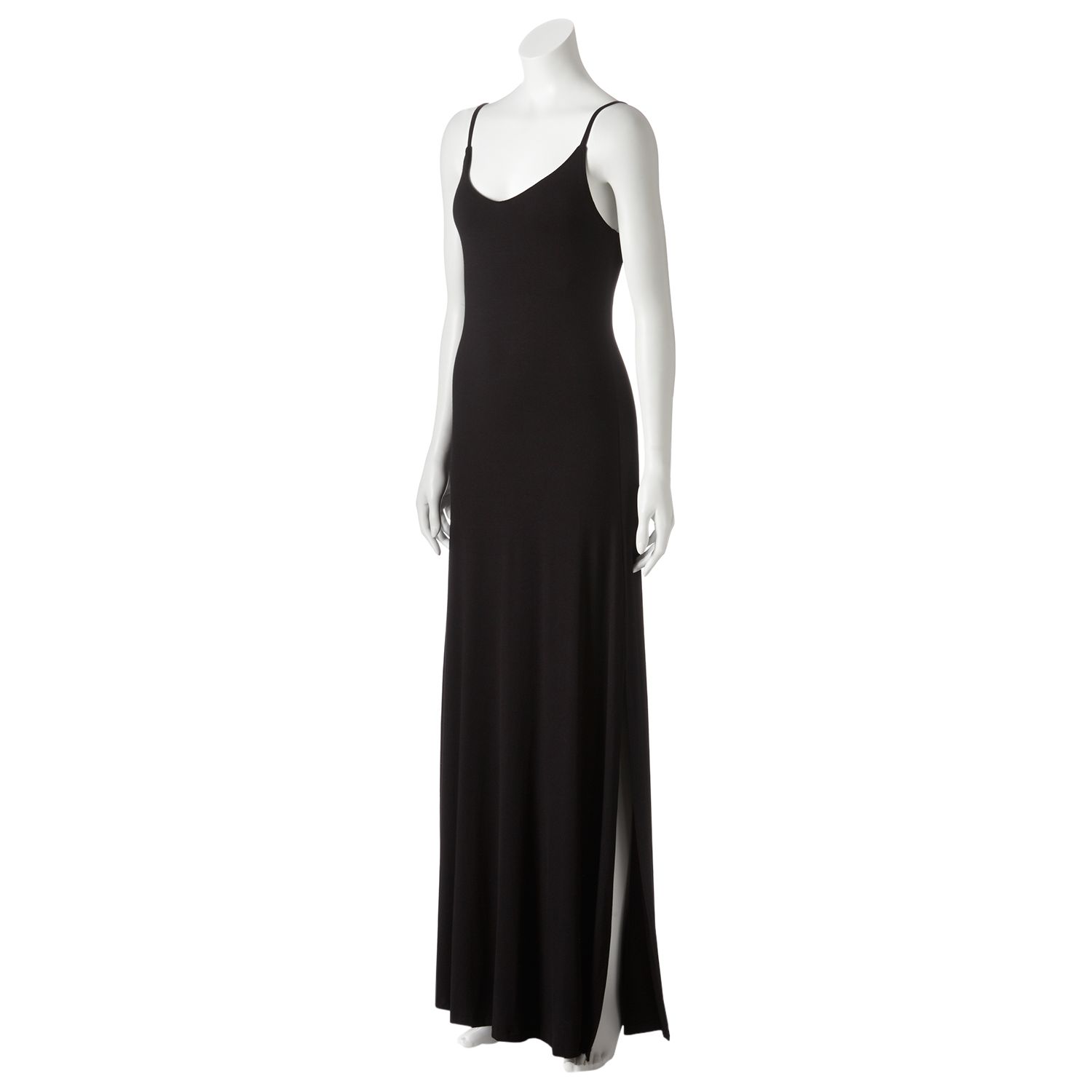 black fit and flare maxi dress