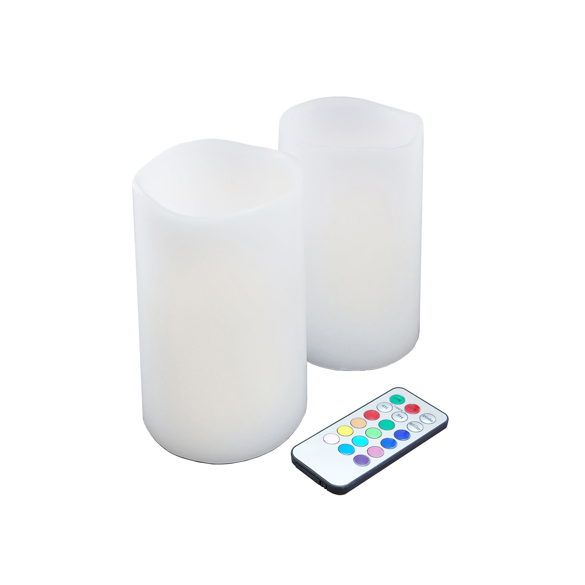 LumaBase Battery Operated Wax LED Candles with Remote Control, Multi Colors