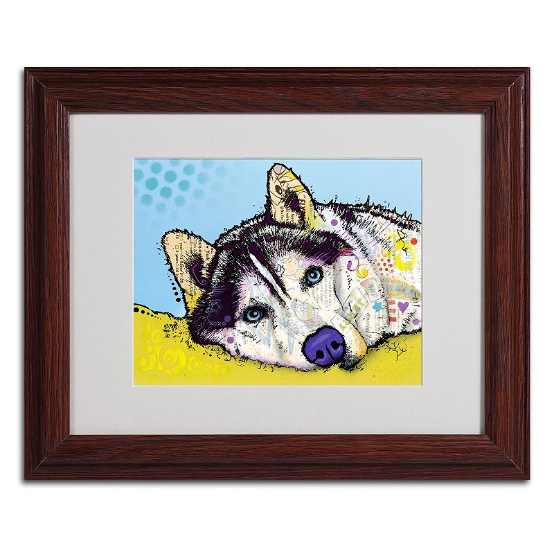 11 x 14 Siberian Husky II Framed Canvas Wall Art, Brown, 11X14