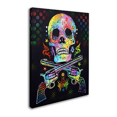 24'' x 18'' ''Skull and Guns'' Canvas Wall Art