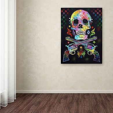 24'' x 18'' ''Skull and Guns'' Canvas Wall Art