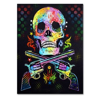 32'' x 26'' ''Skull & Guns'' Canvas Wall Art