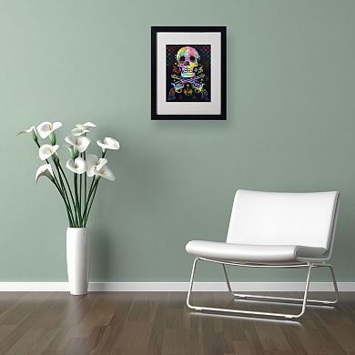 14'' x 11'' ''Skull and Guns'' Framed Canvas Wall Art