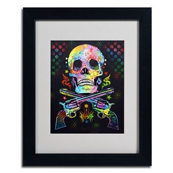 14'' x 11'' ''Skull & Guns'' Framed Canvas Wall Art
