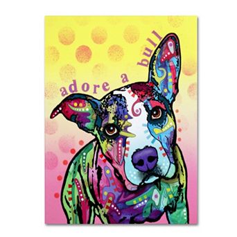 14'' x 19'' ''Adoreabull'' Dog Canvas Wall Art