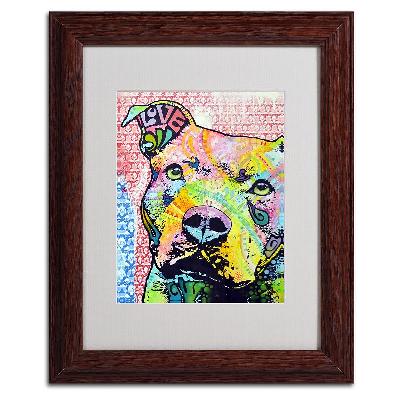 ''Thoughtful Pitbull II'' Framed Canvas Wall Art