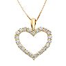 1 Carat T.W. IGL Certified Diamond 14k Gold Heart Pendant Necklace