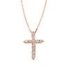 1/4 Carat T.W. IGL Certified Diamond 14k Gold Cross Pendant Necklace