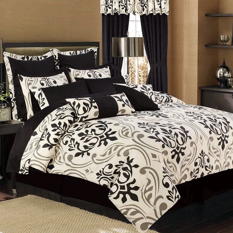 Prague 12-pc. Bed Set, Black, Queen