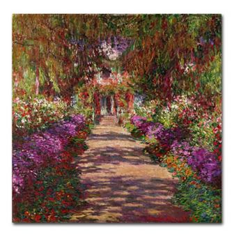 35'' x 35'' "A Pathway in Monet's Garden'' Canvas Wall Art by Claude Monet