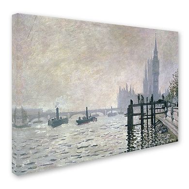 16'' x 24'' ''The Thames Below Westminster'' Canvas Wall Art by Claude Monet