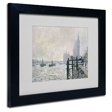 11'' x 14'' ''The Thames Below Westminster'' Framed Canvas Wall Art by Claude Monet