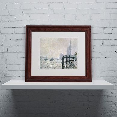 11'' x 14'' ''The Thames Below Westminster'' Framed Canvas Wall Art by Claude Monet