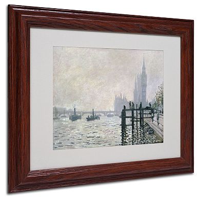 11'' x 14'' ''The Thames Below Westminster'' Framed Canvas Wall Art by Claude Monet