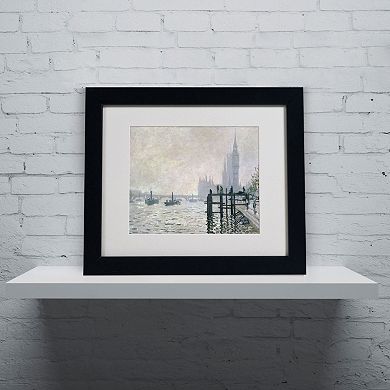 11'' x 14'' ''The Thames Below Westminster'' Framed Canvas Wall Art by Claude Monet