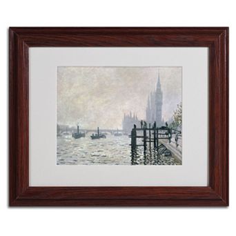 11'' x 14'' ''The Thames Below Westminster'' Framed Canvas Wall Art by Claude Monet