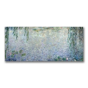 14'' x 32'' ''Water Lillies Morning II'' Canvas Wall Art by Claude Monet