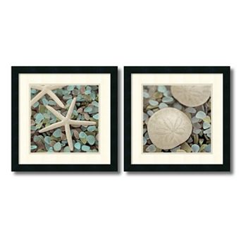 ''Aquatic'' 2 pc Framed Wall Art Set