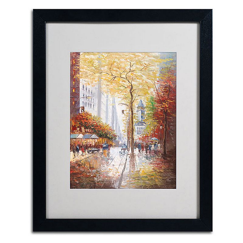 20 x 16 French Street Scene II Framed Canvas Wall Art, Black, 16