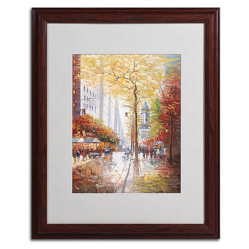 20 x 16 French Street Scene II Framed Canvas Wall Art, Brown, 16