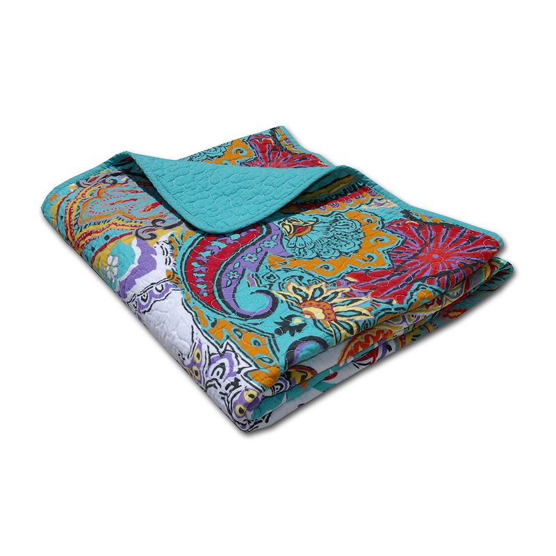 Nirvana Quilted Reversible Throw, Blue