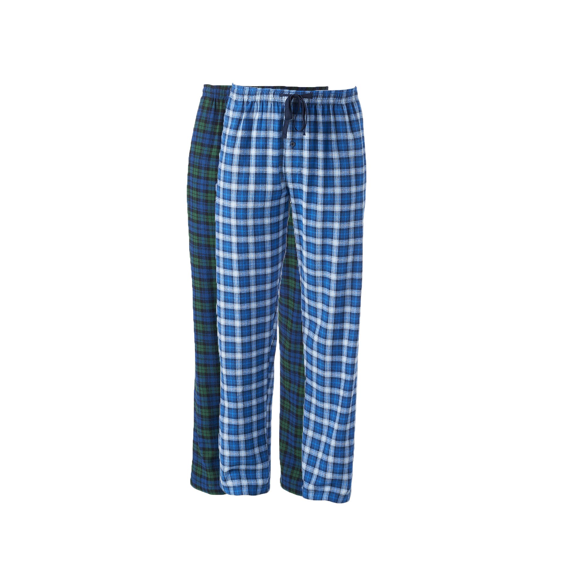 Big & Tall Hanes® 2 Pack Plaid Flannel Pajama Pants, Mens, Size: 3XLT, Bl