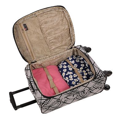 American Flyer Silver Stripes 5-Piece Spinner Luggage Set