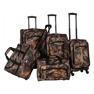 American Flyer Camo 5 Piece Spinner Luggage Set