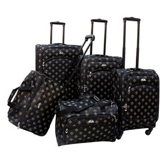 American Flyer Fleur-de-Lis 5 pc Spinner Luggage Set