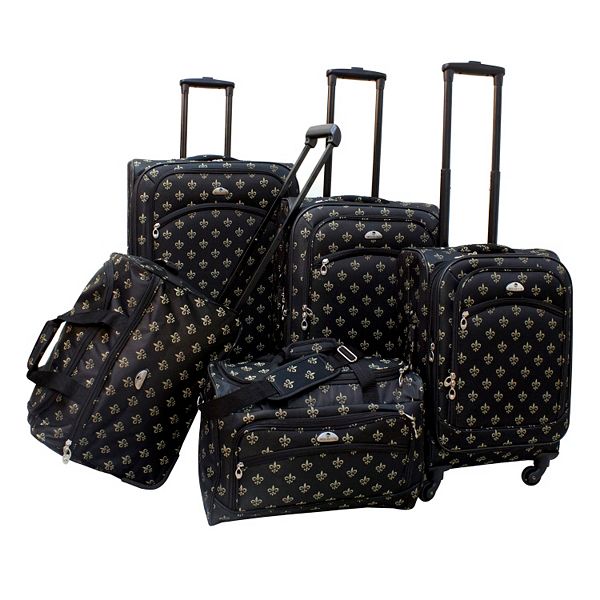 American Flyer Fleur-de-Lis 5-Piece Spinner Luggage Set