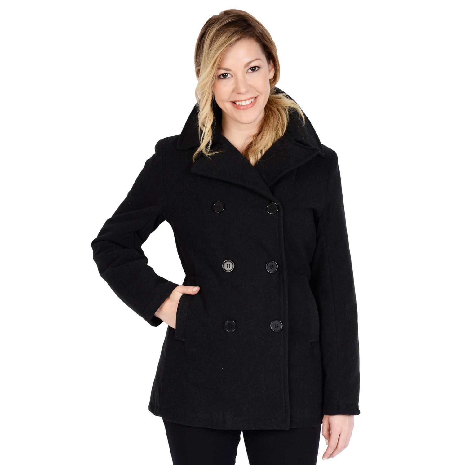 pea coat with hood womens