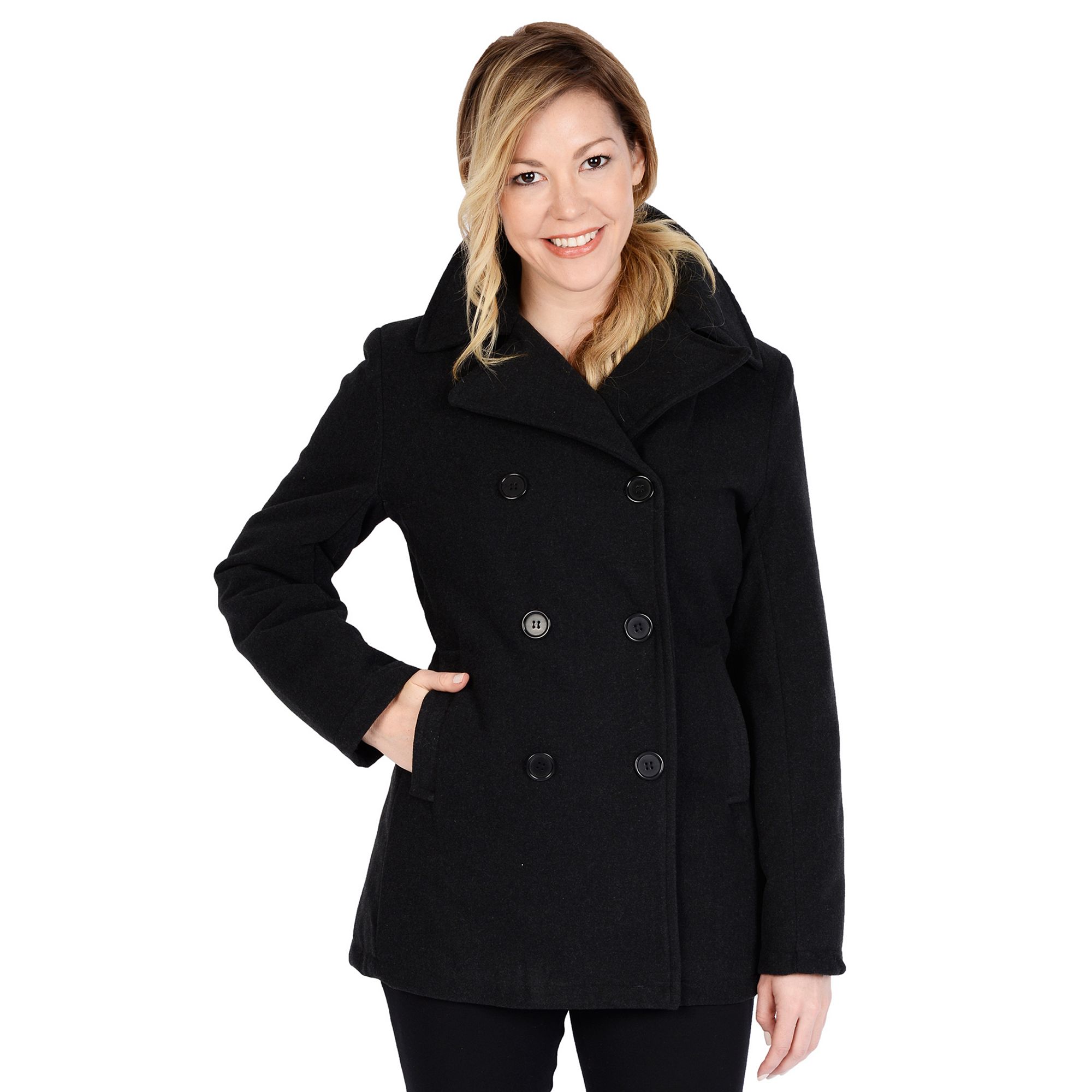 Womens Excelled Peacoat, Size: Small, Grey