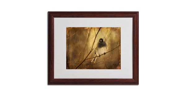 16'' x 20'' ''Backlit Birdie Being Buffeted'' Framed Canvas Wall Art by ...