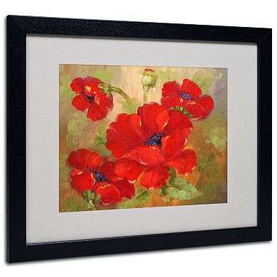 16'' x 20'' ''Poppies'' Framed Canvas Wall Art