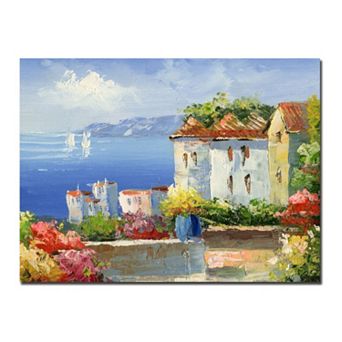 35'' x 47'' ''Mediterranean Villa'' Canvas Wall Art