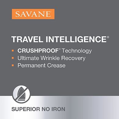 Savane Travel Intelligence Herringbone Straight Fit Flat-Front Dress Pants