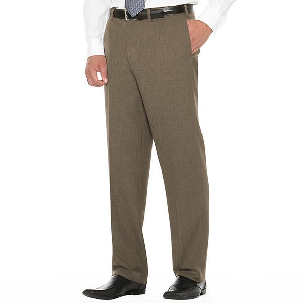 Savane Travel Intelligence Herringbone Straight Fit FlatFront Dress Pants