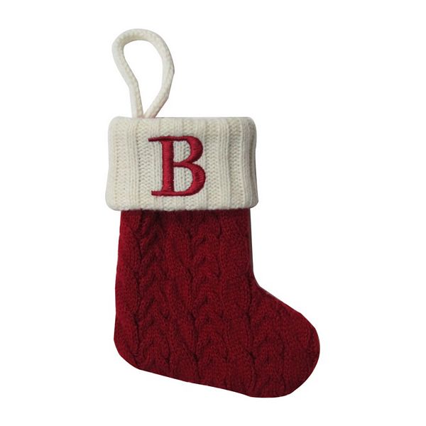 Christmas Stocking With 26 Letter, Initial Embroidered Mini Cute