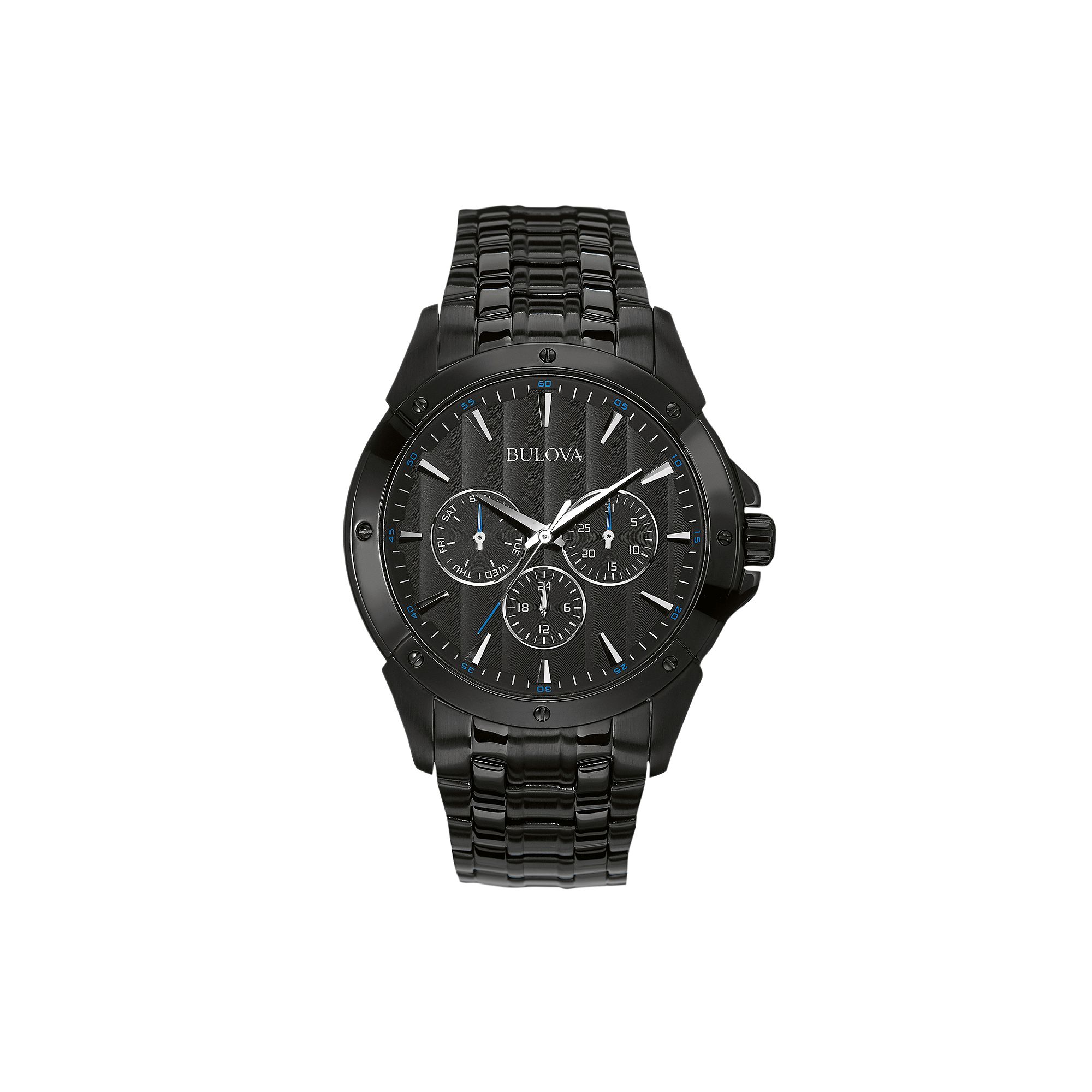 Bulova Mens Stainless Steel Watch - 98C121, Black