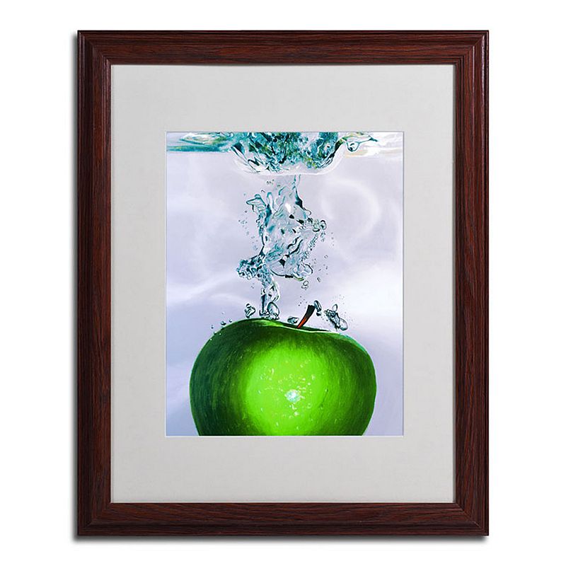 20 x 16 Apple Splash II Framed Canvas Wall Art, Brown, 16X20