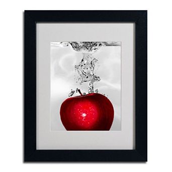 14'' x 11'' ''Red Apple Splash'' Framed Canvas Wall Art