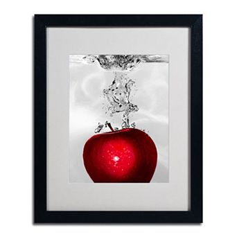 20'' x 16'' ''Red Apple Splash'' Framed Canvas Wall Art