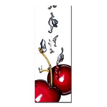 ''Cherry Splash II'' Canvas Wall Art