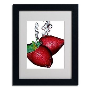 11'' x 14'' ''Strawberry Splash II'' Framed Canvas Wall Art
