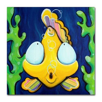 18'' x 18'' ''Fish Bubbles'' Canvas Wall Art
