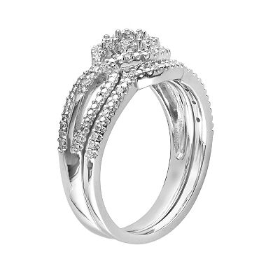 Stella Grace Diamond Engagement Ring Set in Sterling Silver (1/7 Carat T.W.)