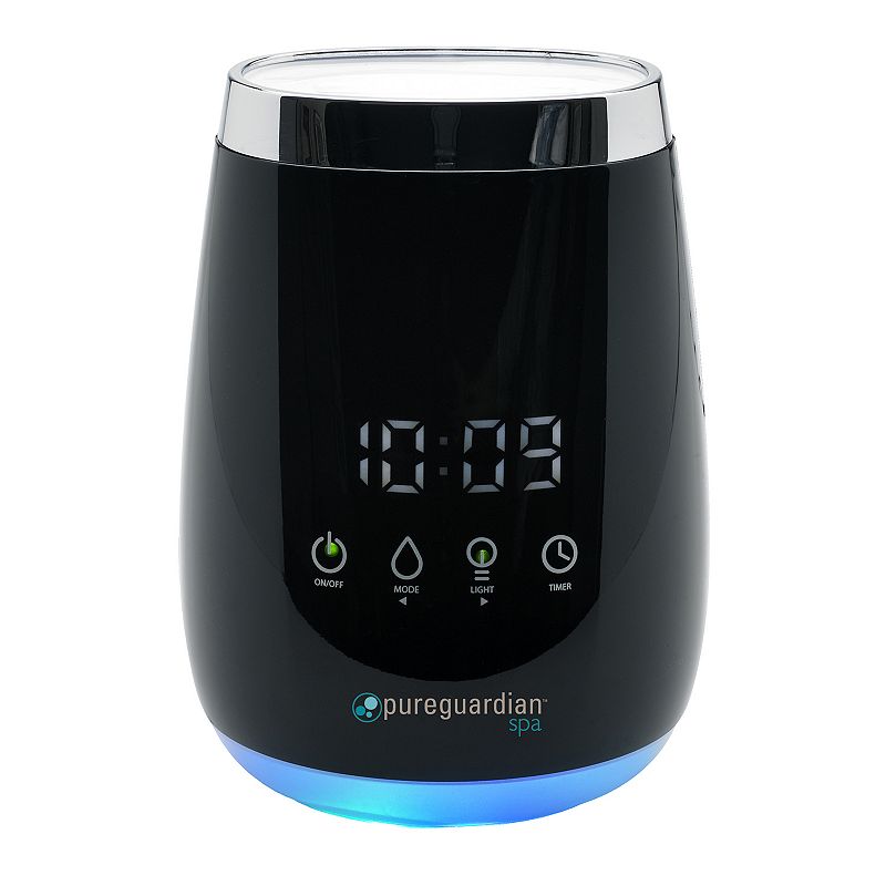 pureguardian Ultrasonic Aroma Spa Diffuser and Alarm Clock, Multicolor